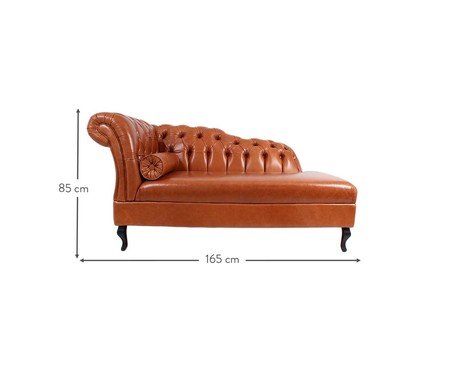 Chaise Longue em Couro Legítimo Samartim - Caramelo | Westwing