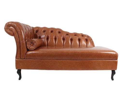 Chaise Longue em Couro Legítimo Samartim - Caramelo, marrom | WestwingNow