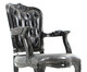Cadeira em Courino Luis Xv Lamme Capitonê - Preta, preto | WestwingNow