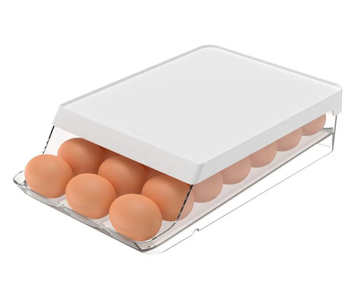 Organizador de Ovos Roll Clear Fresh Iii Branco, Branco | WestwingNow