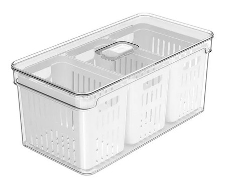 Organizador Clear Fresh com 3 Cestos Natural | Westwing