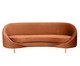 Sofá em Veludo Jayne com Pés Dourados - Terracota, Terracotta | WestwingNow
