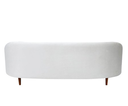 Sofá em Veludo Jayne com Pés em Madeira - Off White | Westwing