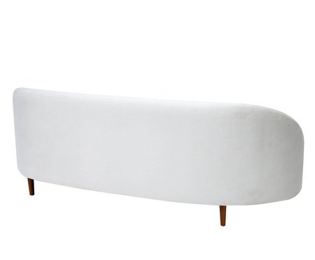 Sofá em Veludo Jayne com Pés em Madeira - Off White | Westwing