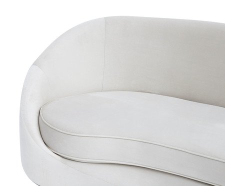 Sofá em Veludo Jayne com Pés em Madeira - Off White | Westwing