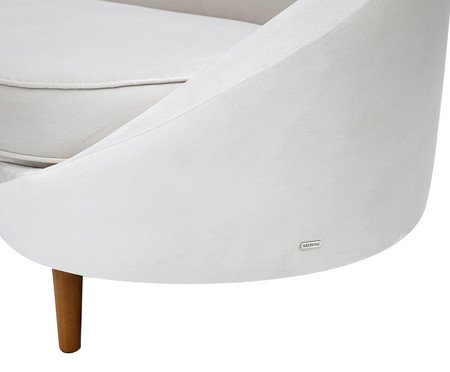 Sofá em Veludo Jayne com Pés em Madeira - Off White | Westwing