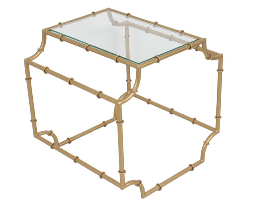 Mesa Lateral Chinoiserie Quattri - Dourado, transparente | WestwingNow