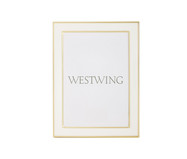 Porta-Retrato Pequeno em Metal Frank Branco | WestwingNow