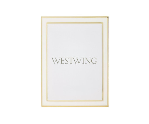 Porta-Retrato Grande em Metal Frank Branco, Branco | WestwingNow