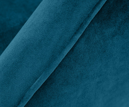 Poltrona Belle em Veludo - Azul Pavão e Natural | WestwingNow