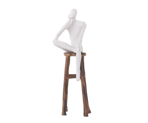 Adorno Homem no Banco Pequeno, beige | WestwingNow