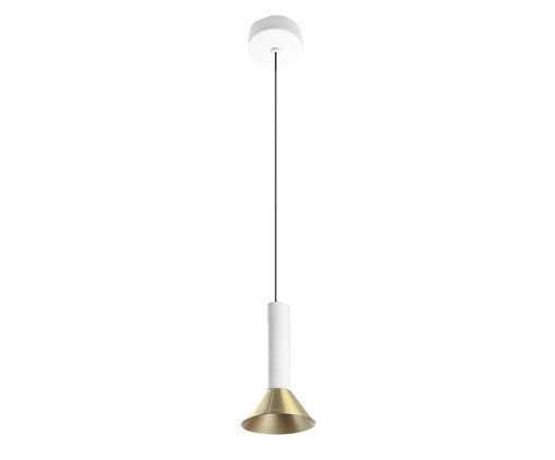 Pendente Led Zoom Branco e Dourado Escovado Bivolt, white | WestwingNow