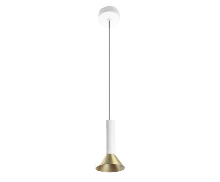 Pendente Led Zoom Branco e Dourado Escovado Bivolt | Westwing