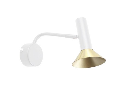 Arandela Led Zoom Branco e Dourado Escovado Bivolt, white | WestwingNow