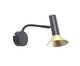 Arandela Led Zoom Preto e Dourado Escovado, gold | WestwingNow