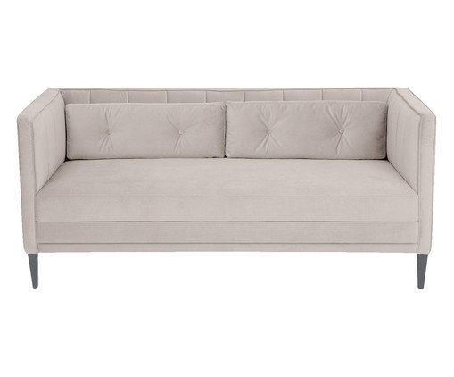 Sofá Day Bed Bergamo em Veludo - Cru, Bege | WestwingNow