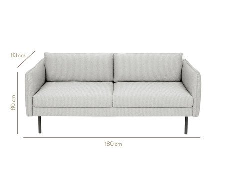 Sofá Leon 3 Lugares Listrado Cru | Westwing
