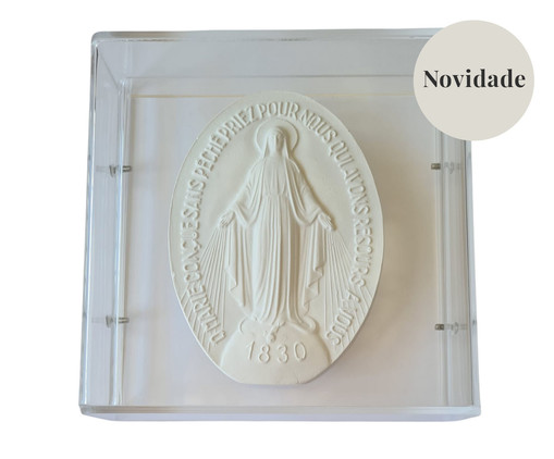 Quadro em Caixa Acrílica Medalha Nossa Senhora Das Graças Branco, Branco | WestwingNow