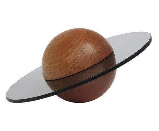 Escultura Saturno Menor Natural, wood pattern | WestwingNow