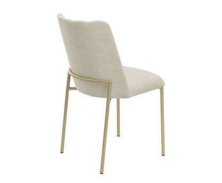 Conjunto de Cadeiras Elis - Bege Soft Palha e Dourado | WestwingNow