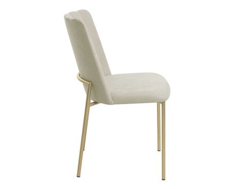 Conjunto de Cadeiras Elis - Bege Soft Palha e Dourado | WestwingNow