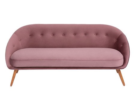 Sofá Belle em Veludo - Rosa Chá e Natural