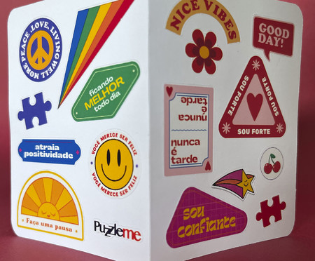 Quebra-Cabeça 100 Peças com Cartela de Adesivos - Stickers | WestwingNow