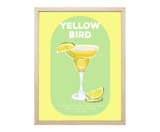 Quadro Cozinha Drink Yellow Bird Pinus, Bege | WestwingNow