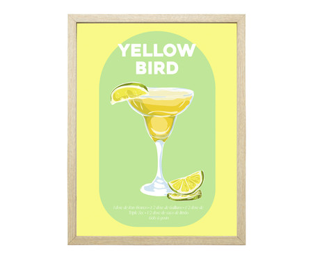 Quadro Cozinha Drink Yellow Bird Pinus