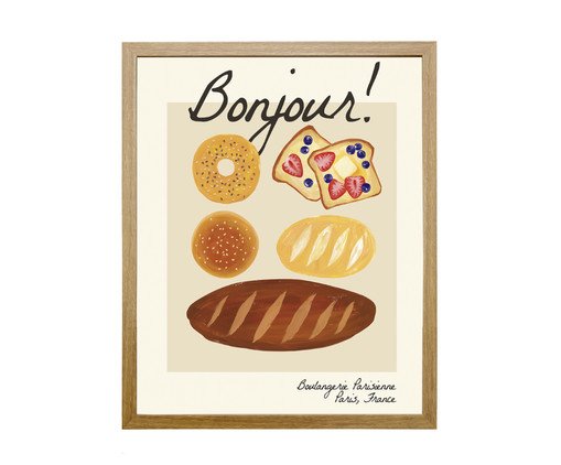 Quadro Cozinha Bonjour Frejó, Bege | WestwingNow
