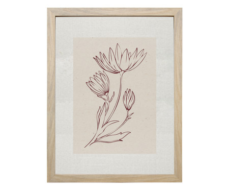 Quadro Clássico Floral Vermelho I Oak