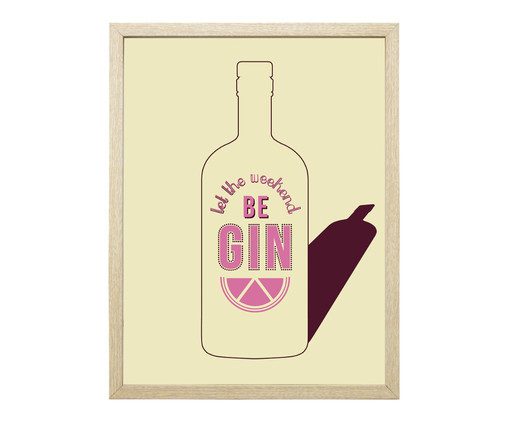 Quadro Cozinha Drink Gin Pinus, Bege | WestwingNow