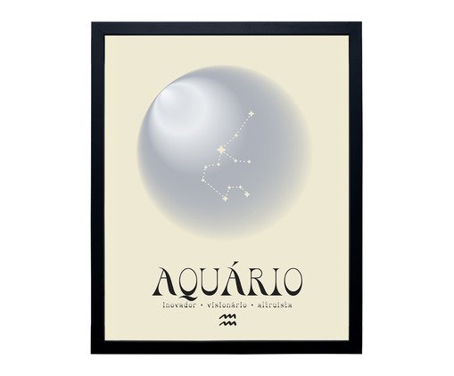 Quadro Zodíaco Aquário Preto, Preto | WestwingNow