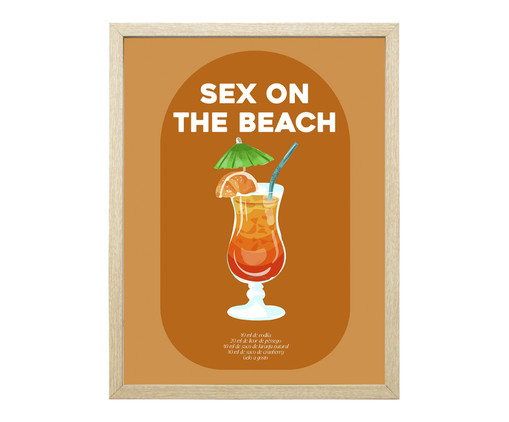 Quadro Cozinha Drink Sex On The Beach Pinus, Bege | WestwingNow