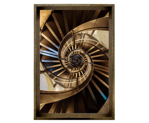 Quadro Arquitetura Espiral Ouro Envelhecido, Dourado | WestwingNow