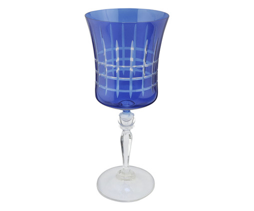 Taça para Água em Cristal Grace Lapidada Azul, Azul | WestwingNow