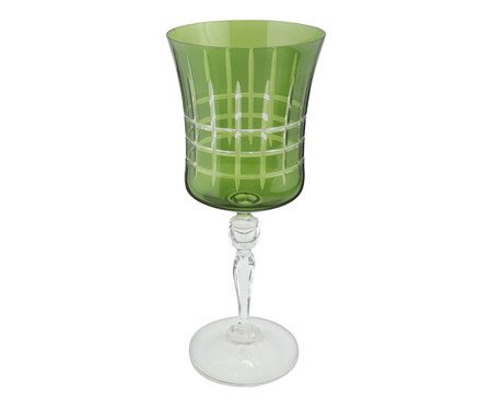 Taça para Água em Cristal Grace Lapidada Verde | Westwing