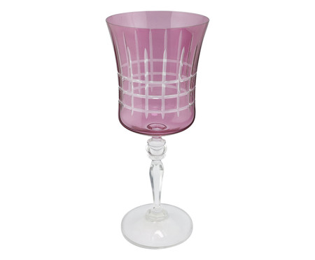 Taça para Água em Cristal Grace Lapidada Magenta