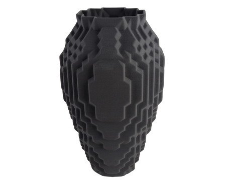 Vaso em Cerâmica Squares Maior Preto 3D | Westwing
