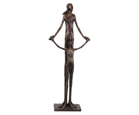 Adorno em Resina Escultura Mãe e Filho Bronze | Westwing