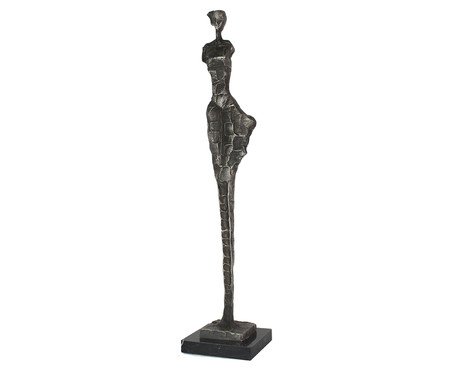 Escultura em Resina Mulher Prateado | Westwing