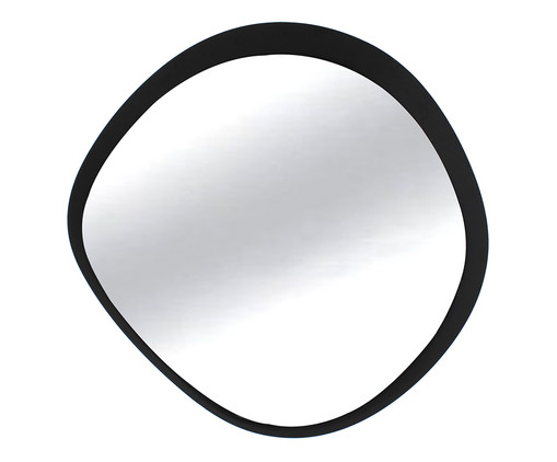 Espelho Redondo Organic Menor com Moldura e Acabamento Liso Preto, black | WestwingNow