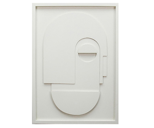 Quadro em Madeira Perfil 3D Branco, white | WestwingNow