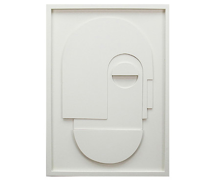 Quadro em Madeira Perfil 3D Branco