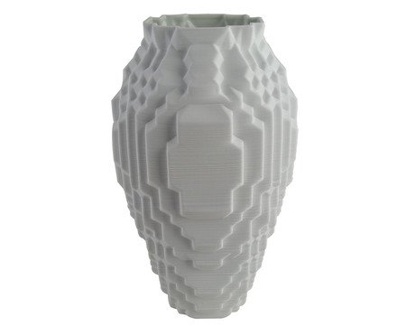 Vaso em Cerâmica Squares Maior Branco 3D | Westwing