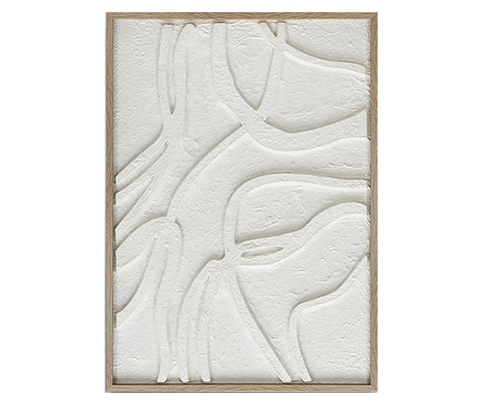 Quadro em Madeira 3D e Moldura Organic Natural Branco