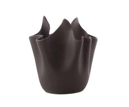Vaso em Cerâmica Fabric Preto | Westwing