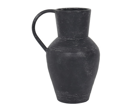 Vaso em Metal com Alça Lateral Preto