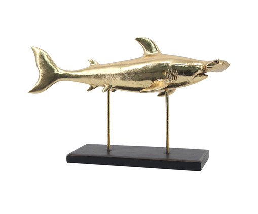 Adorno em Resina Tubarão Dourado, gold | WestwingNow