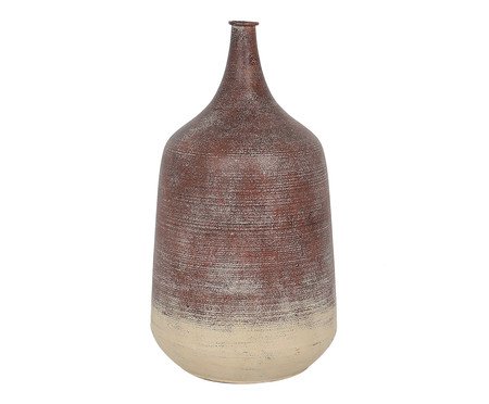 Vaso em Metal Marrom Mesclado Creme | Westwing